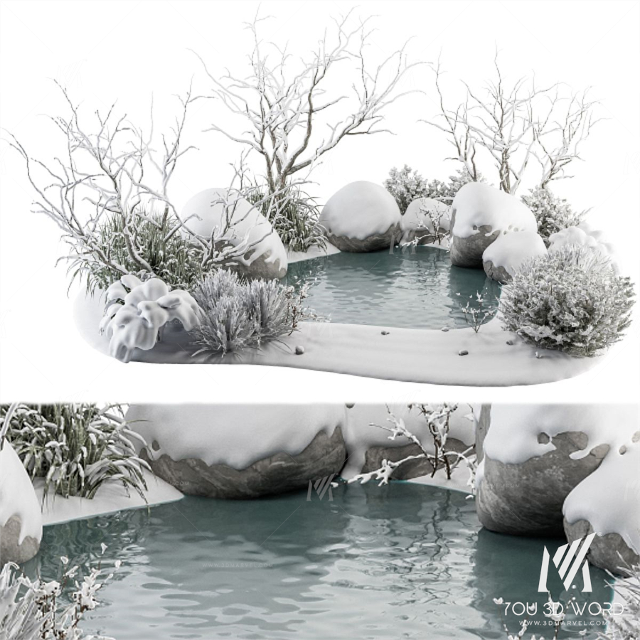 Landscape Furniture Snowy Lake Set 48 V